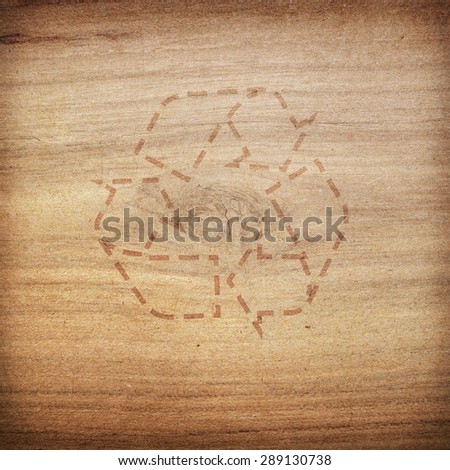 Wooden wall background or texture have logo recycle