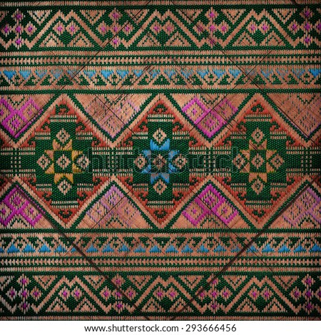 Hand-woven fabrics in Thai-pattern designs
