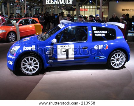 stock photo Renault Clio Super 1600 Rally at Motorshow Bologna 2003