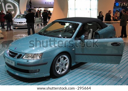 Maserati  Logo on Stock Photo Saab Cabrio At Geneve Auto Salon 295664 Jpg