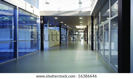 Hall in a modern office building