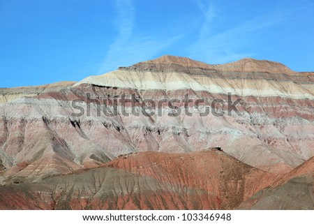 Colourful rock formation on route to Tuba City from Grand canyon National Park, Arizona, USA