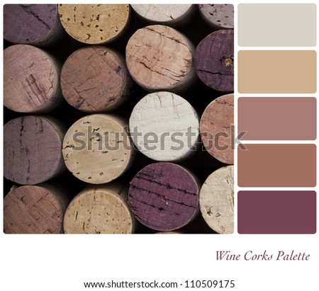 Wine corks background colour palette with complimentary swatches.