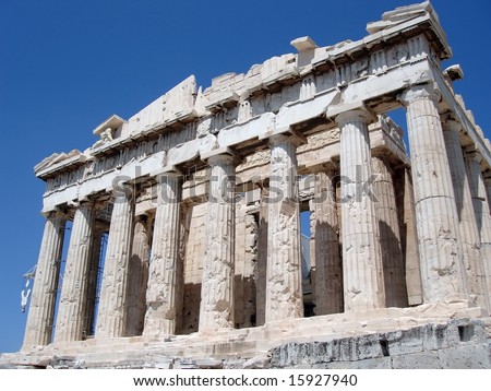 A view of the Parthenon Temple, Acropolis, Athens, Greece