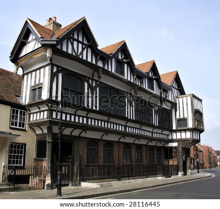 Tudor House Museum, Southampton, UK. An example of a timber-framed Tudor Merchant\'s house, circa 1492