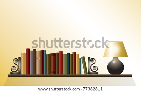 bookshelf with books. ookshelf of ooks between