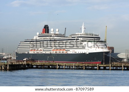 SOUTHAMPTON, UK - JAN 6: Cunard liner Queen Victoria on Jan 6 2008 Southampton, UK. In Oct 2011 Cunard confirm its ships will no longer be registered in UK for the first time in its 171-year history