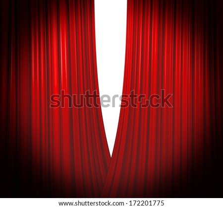 Red Theater Curtain opening white background