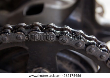 Motorcycle chain close up