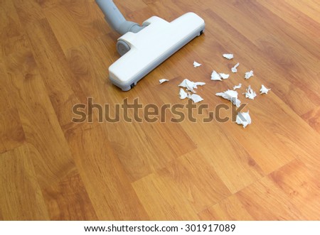 vacuuming clean floor