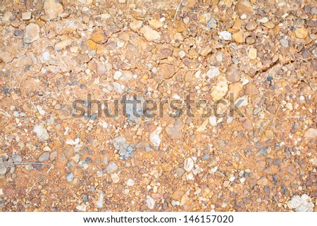 soil texture, brown ground soil texture mixed with small rocks