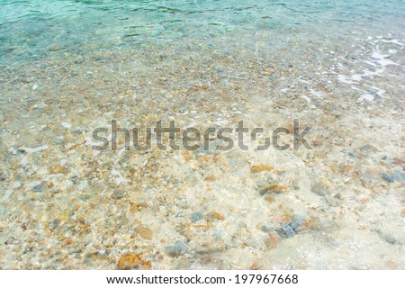 Sea bed with small pebbles underwater