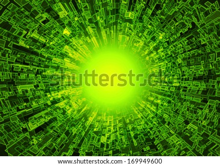 tech green glowing background