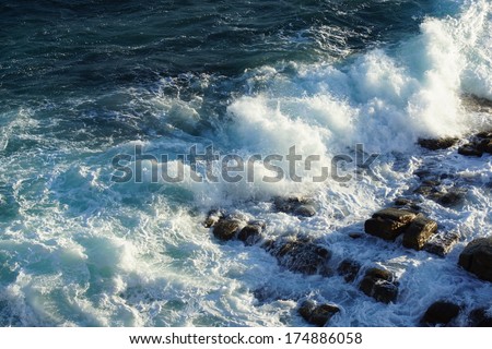 sea waves between the rocks