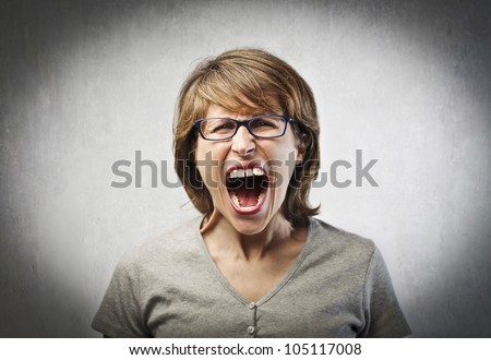 Angry woman screaming