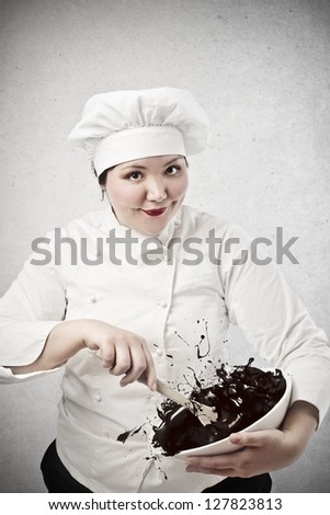 head chef cooking chocolate