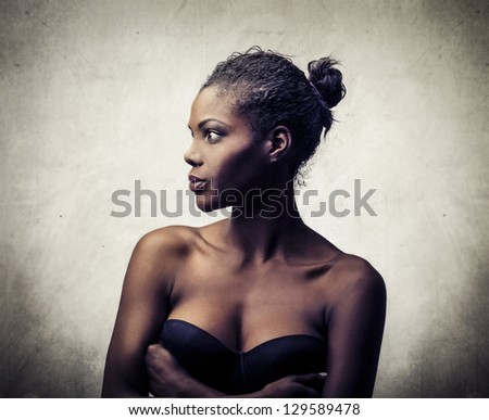 Profile Of Young Beautiful Black Woman