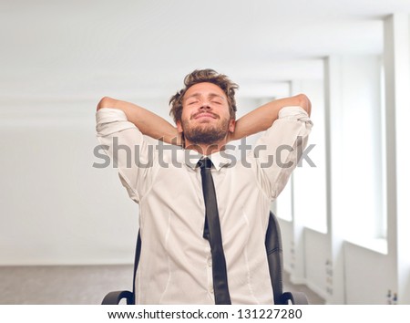 young businessman relaxes