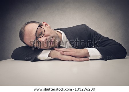 businessman sleeping at work