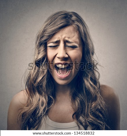 angry woman shouting
