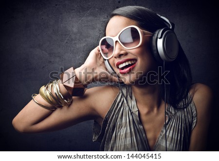 Beautiful Black Woman With Headphones