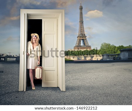 Beautiful Tourist Opens A Magic Door And Finds Herself In Paris