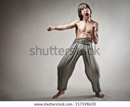 Japanese man does karate Japanese man does karate