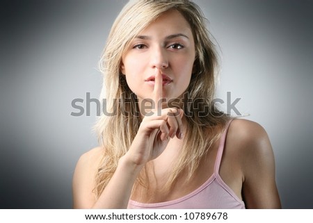 Woman Making Silence Gesture.