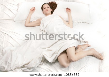 a woman on the bed