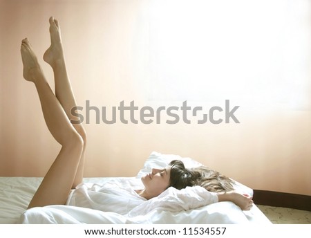 a woman on the bed