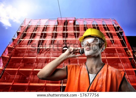 a worker at telephone