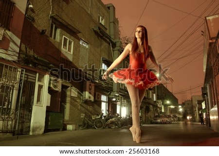  dancer in a empty city street