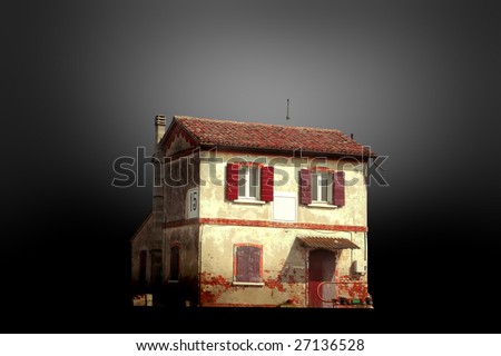 a country house isolated on the background