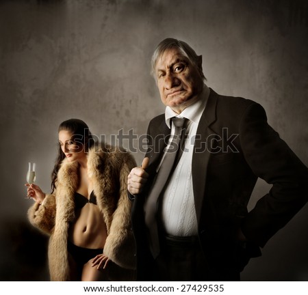 stock photo nasty businessman and his sexy mistress
