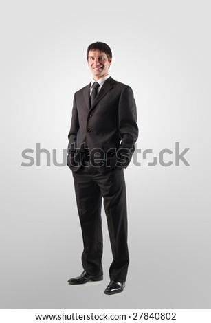 portrait of a business man standing isolated on a white background
