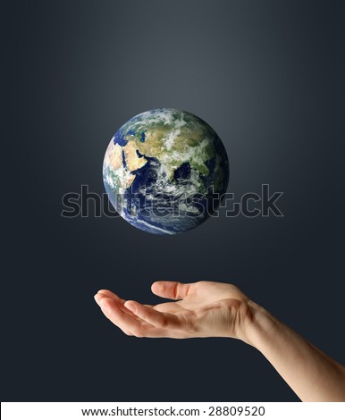 hand with planet earth