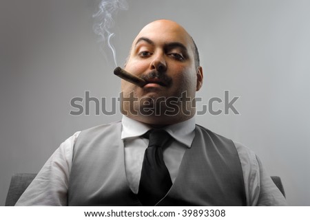 portrait of man smoking cigar