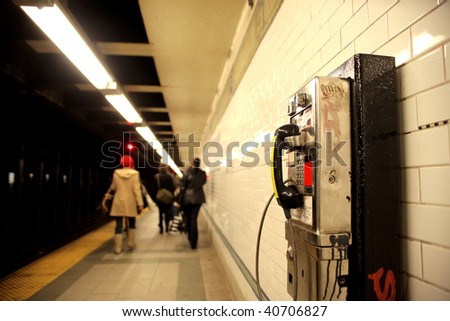 public telephone in the subway