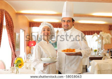 two cook in a restaurant