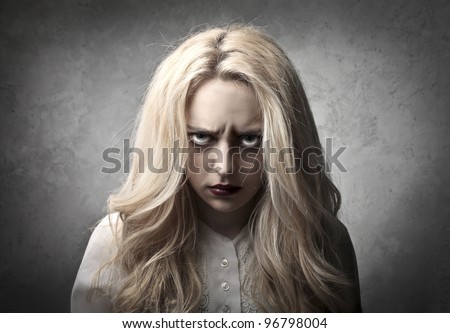 Woman with angry expression
