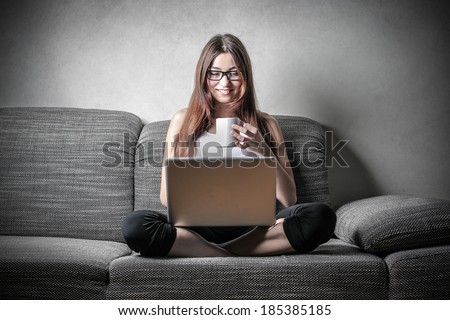 typing on the sofa typing on the sofa