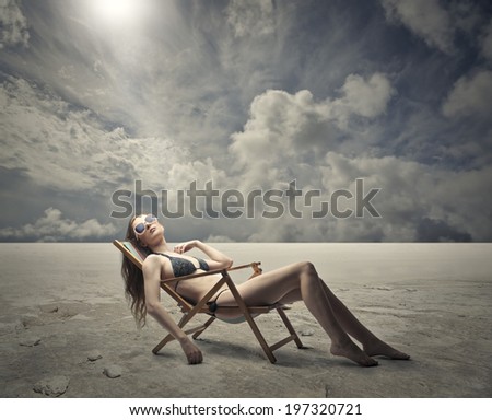 lonely women in a bikini