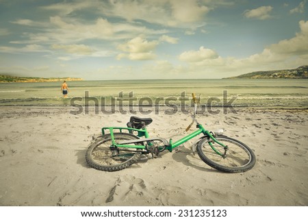 Abandoned bike at the beach
