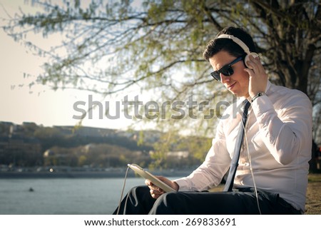 Manager listening to music