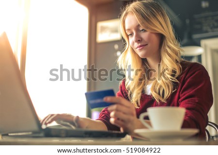 Girl doing e-shopping