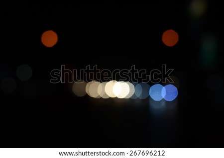 Night Light, Bokeh, Light out of Focus, Lighting Shot. Street Light.