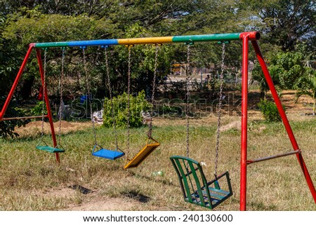 swing for kids in garden