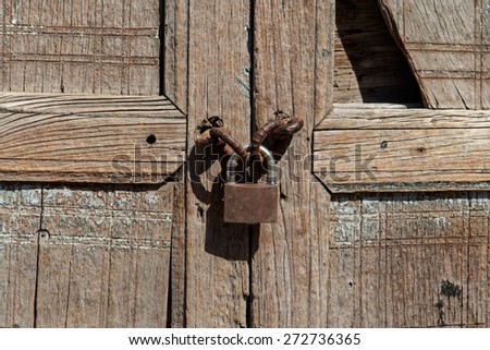 locker detail from antique wood door
