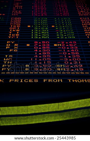 Stock Market Trading Board with fake ticker symbols