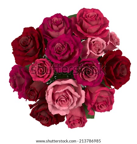 Bouquet of roses isolated on a white background